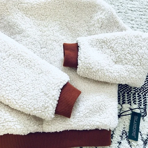 BLANK NYC Sherpa Jacket In Marshmallow - Picture 6 of 10